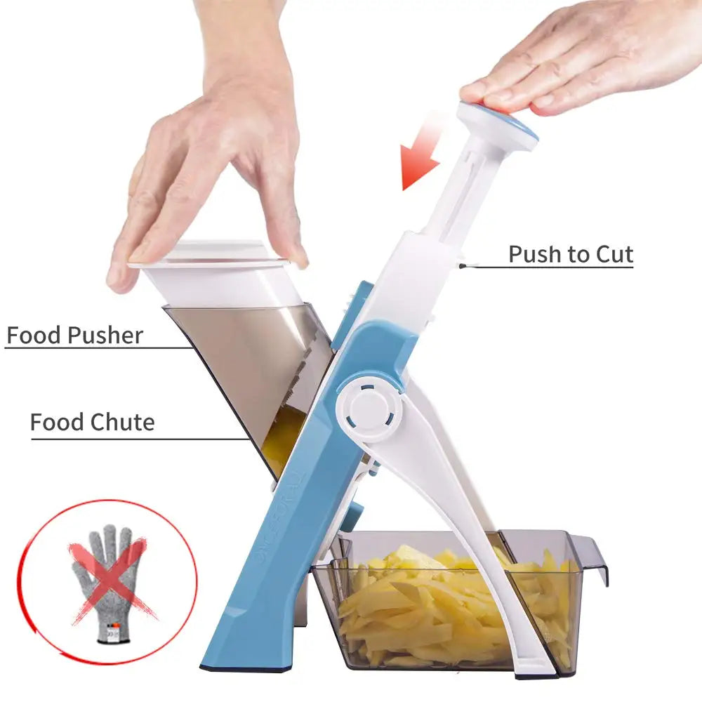 Mandolina de Cocina Multifuncional | 4 Cuchillas de Acero Inoxidable